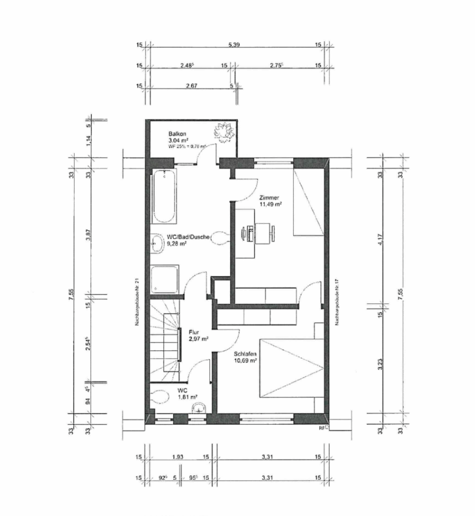 Grundriss Obergeschoss